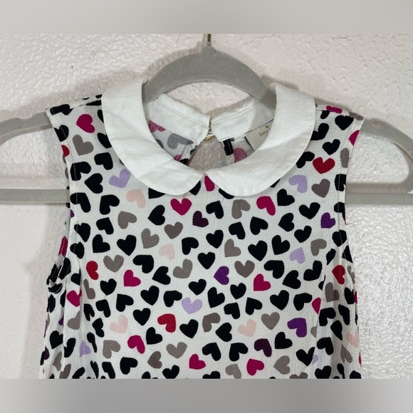 Kate Spade Dancing Hearts Jensen Top Peter Pan Collar Kids Girls Medium - Picture 2 of 15